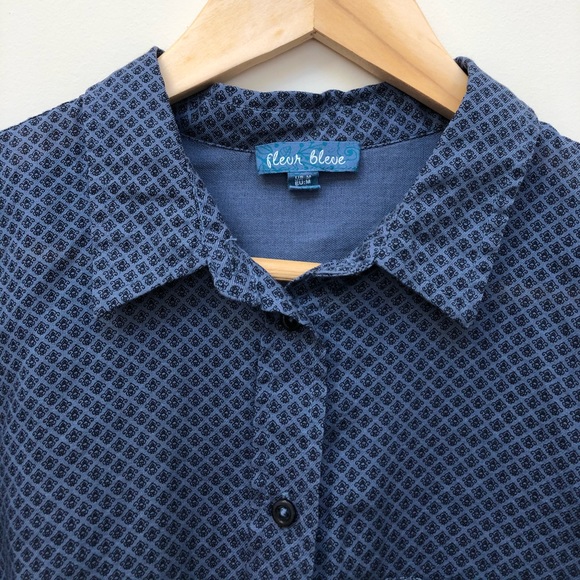 🌹Fleur Bleue | Patterned Button Down Top - Picture 2 of 4